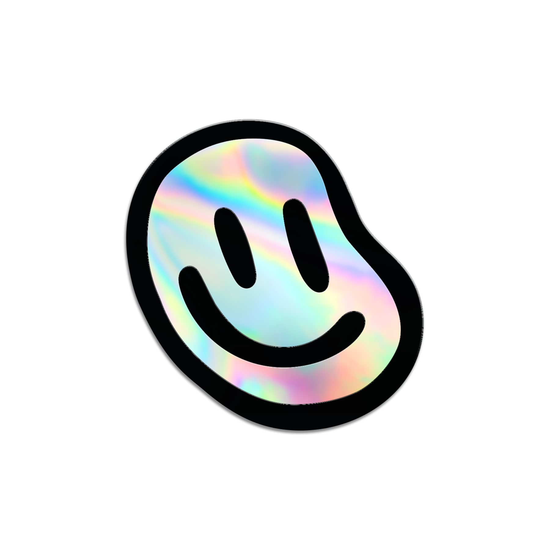 Dein wilder Smiley-Sticker mit holographischem Effekt