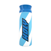 Blau-weißer Shaker mit schwarzem Schriftzug auf der Vorderseite.