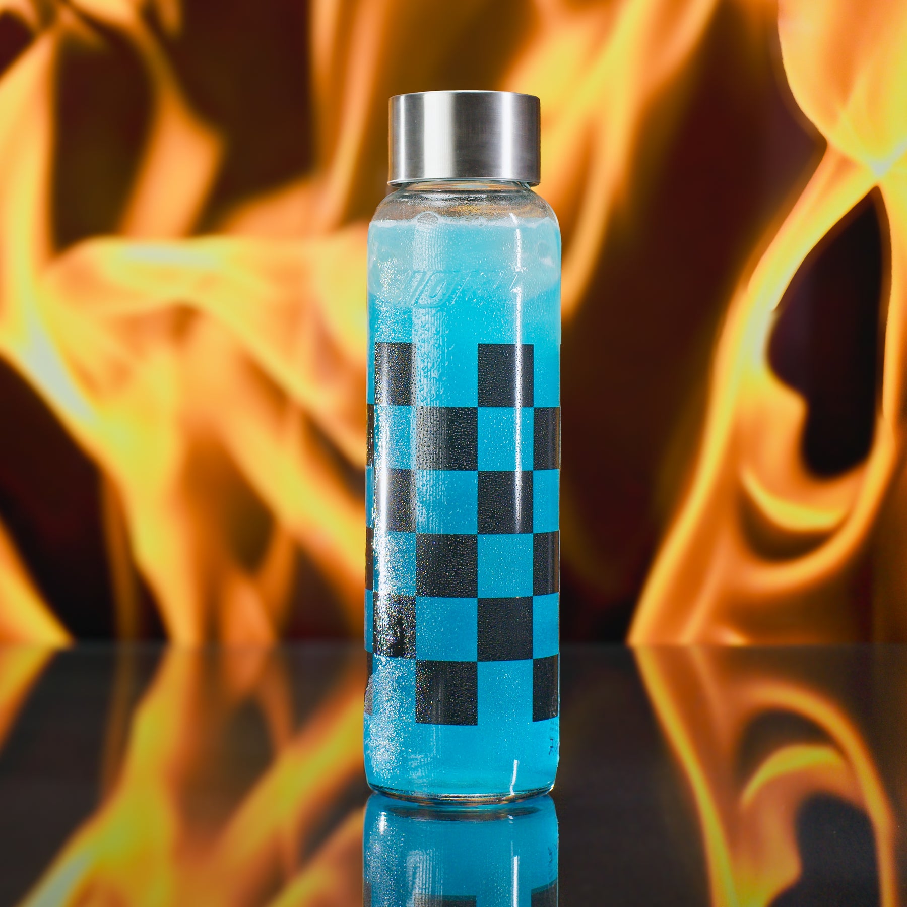 Checkered Glass Bottle