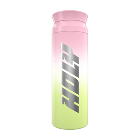 Pink-grüner Shaker mit großem, vertikalem Schriftzug "Holy".