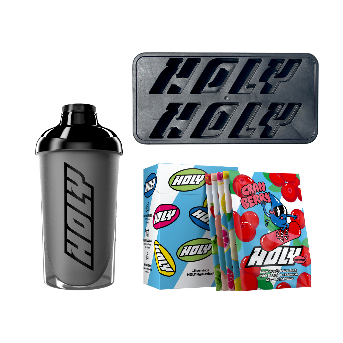 HOLY Hydration® Starter Set mit Shaker & Eiswürfelform